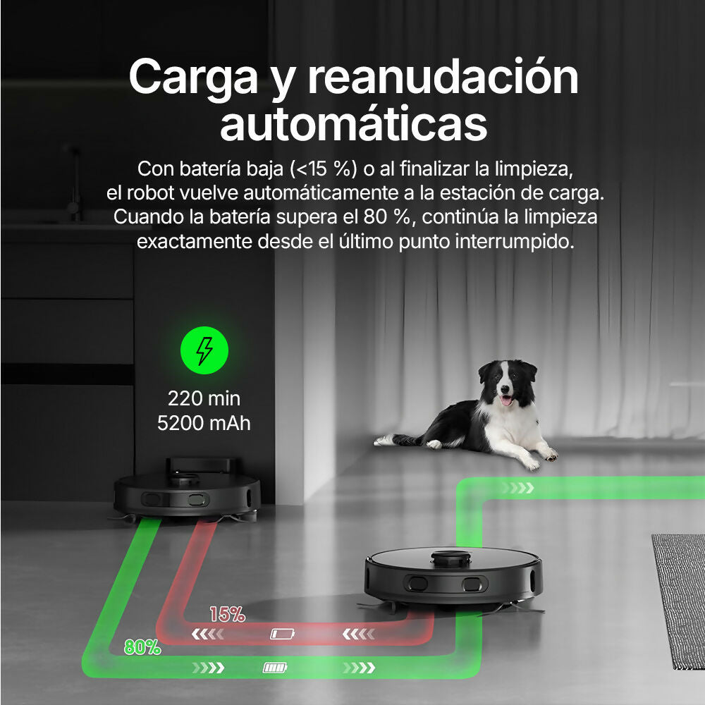 Robot Aspirador V8 Pro – Limpieza automática con función de fregado, navegación inteligente y control mediante aplicación para una limpieza sin esfuerzo
